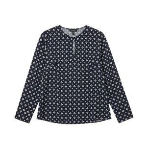 Ralph Lauren Medium Women's Blouse in Navy and Cream